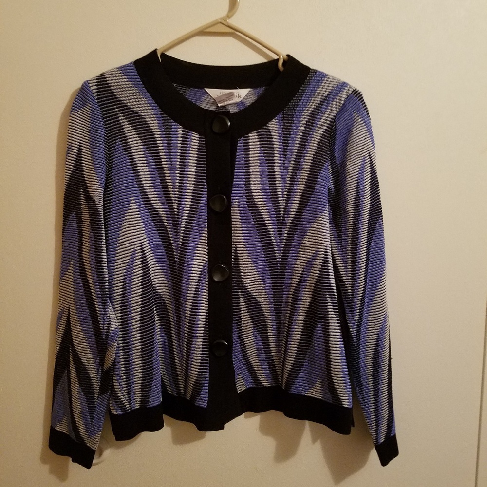 Misook XS black and purple jacket blazer cardigan